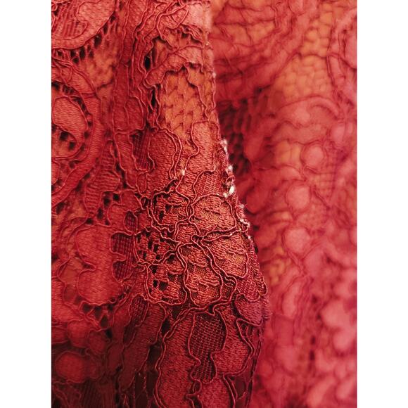 Burberry Fit & Flare Lace Tea Dress Red Size US 6 - Picture 10 of 10